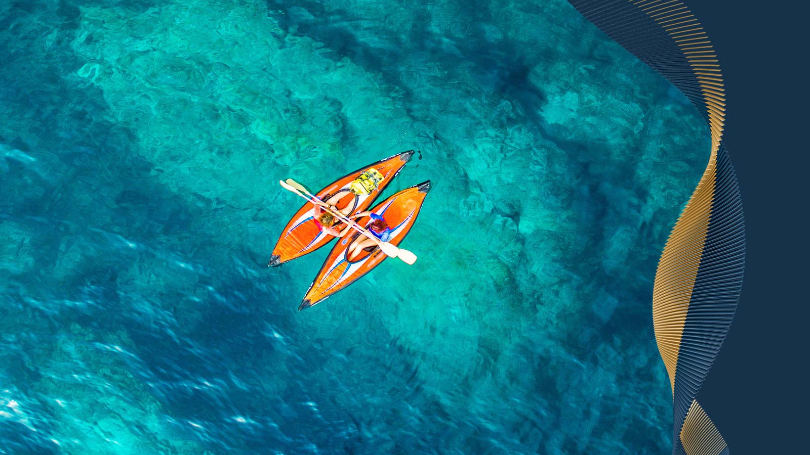 2 person kayaking on shallow waters